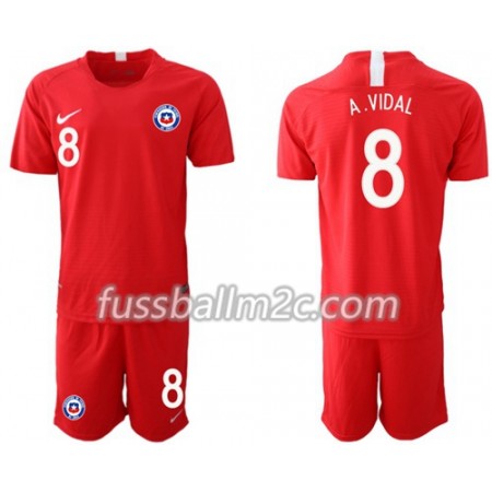 Fußballtrikots Chile A. VIDAL 8 Kinder Heim Trikotsatz 2018-2019